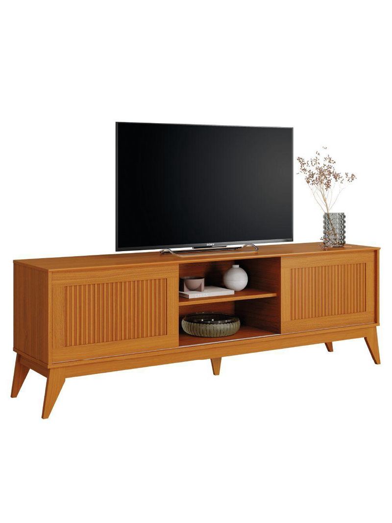 Rack Bancada Para Tv Até 65 Polegadas Ripado Cedro King