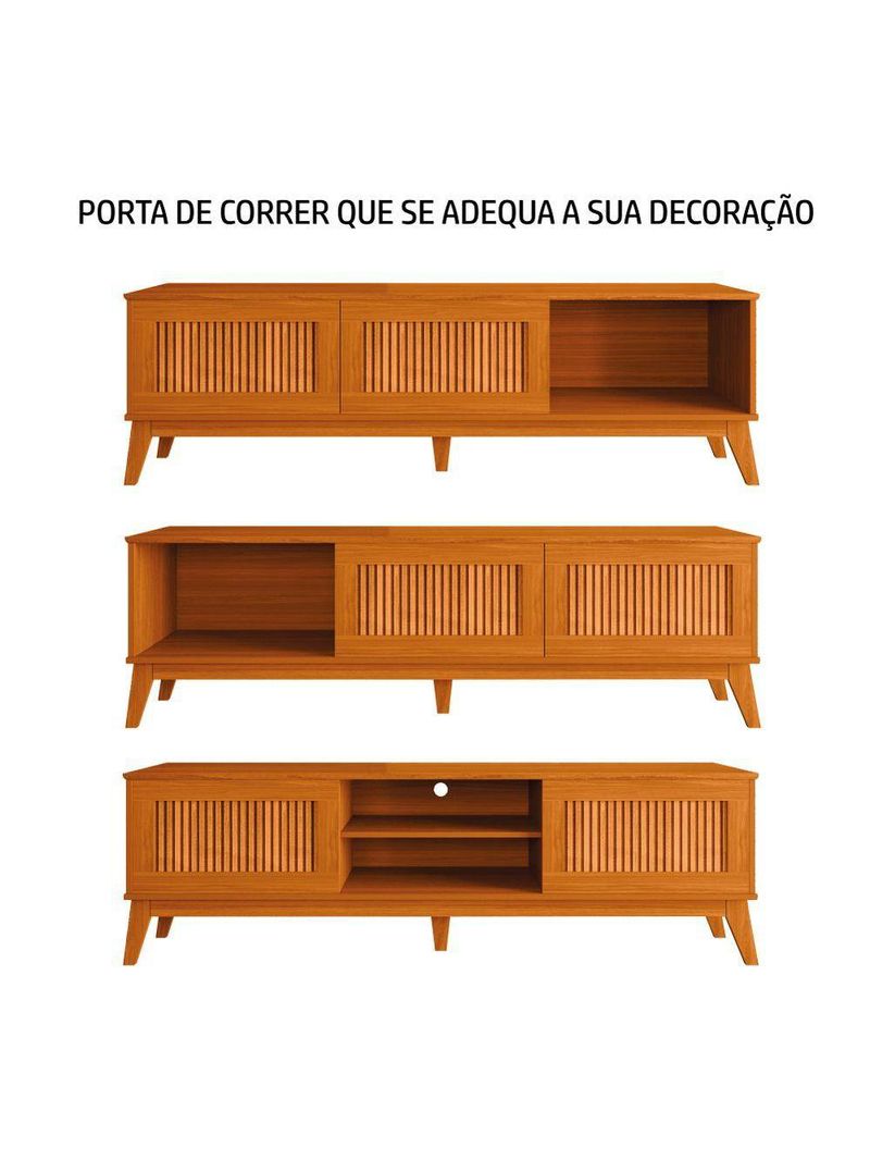 Rack Bancada Para Tv Até 65 Polegadas Ripado Cedro King