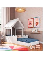 Cama Infantil Montessoriana Casinha Branca Completa