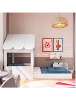 Cama Infantil Montessoriana Casinha Branca Completa