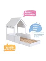 Cama Infantil Montessoriana Casinha Branca Completa