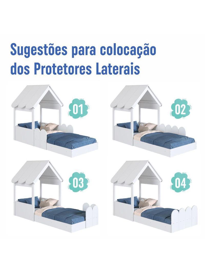 Cama Infantil Montessoriana Casinha Branca Completa