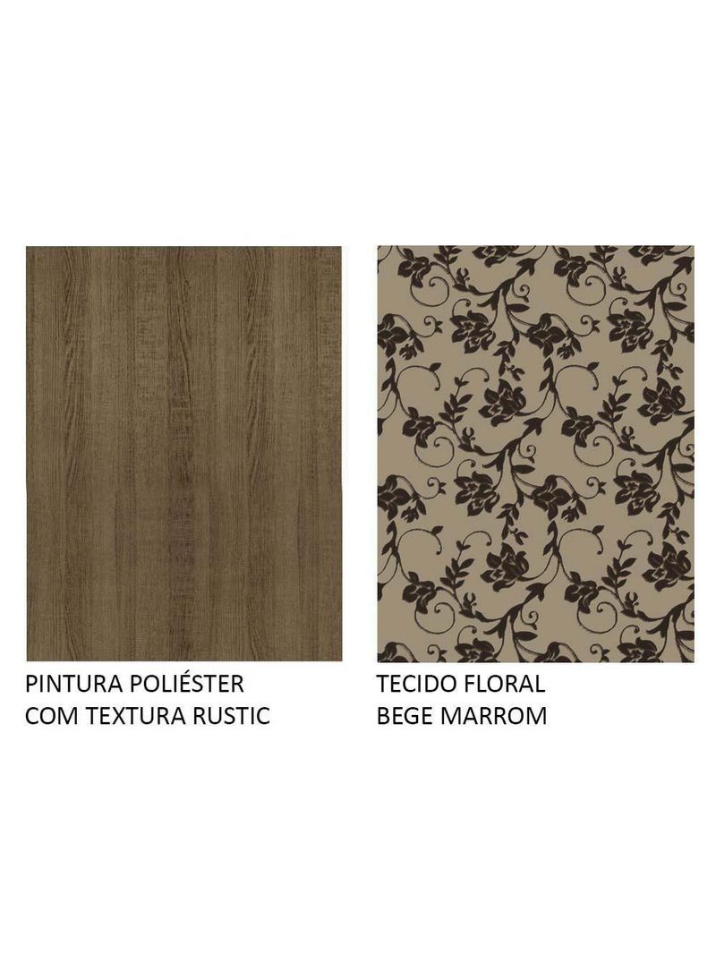 Conjunto Sala de Jantar Madesa Luana Mesa Tampo de Madeira com 4 Cadeiras – Rustic/Bege Marrom