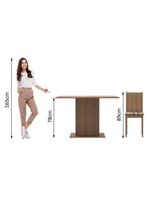 Conjunto Sala de Jantar Madesa Luana Mesa Tampo de Madeira com 4 Cadeiras – Rustic/Bege Marrom