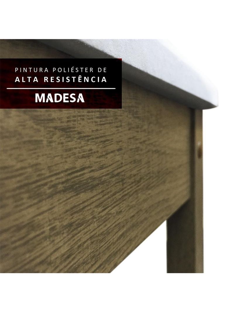 Conjunto Sala de Jantar Madesa Luana Mesa Tampo de Madeira com 4 Cadeiras – Rustic/Bege Marrom