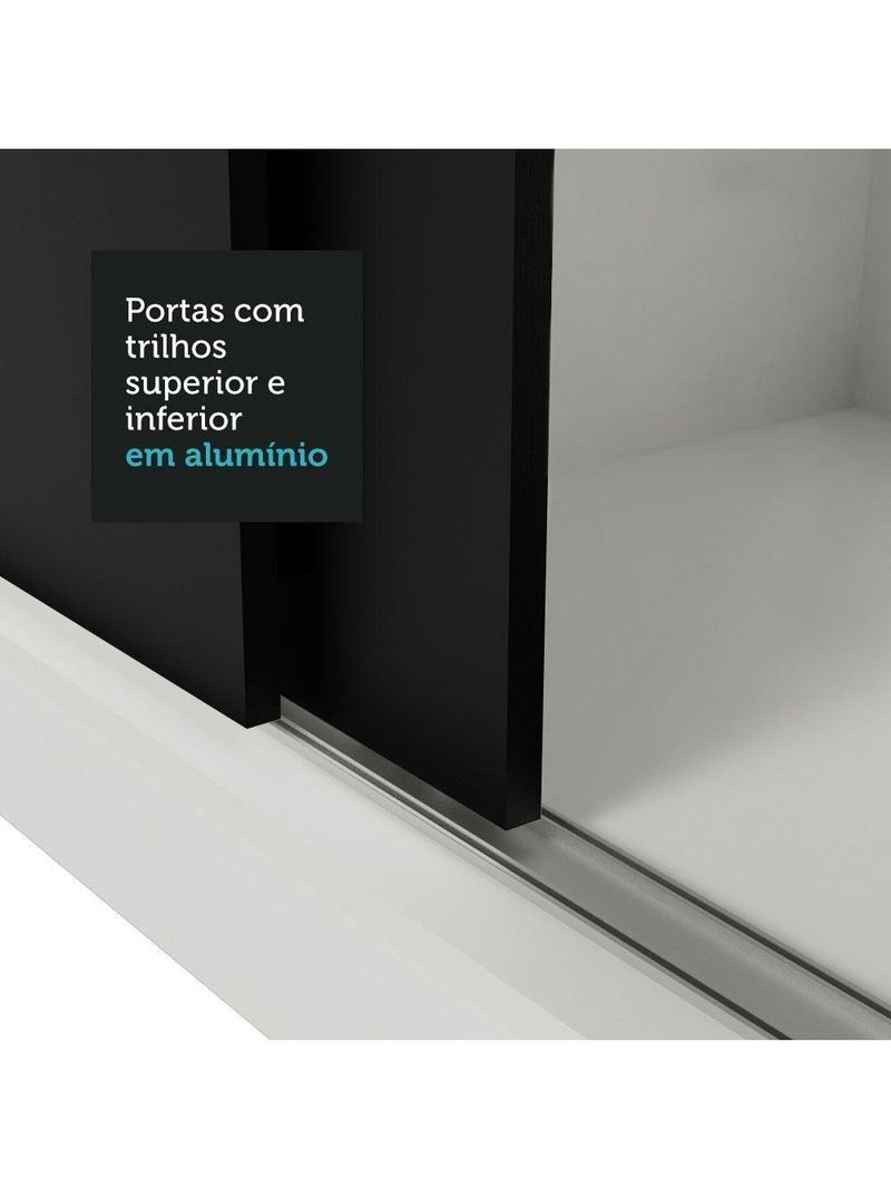 Guarda-roupa Casal Reno 3 Portas de Correr Espelhos Madesa