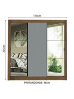 Guarda-roupa Casal 3 Portas Com Espelhos Rustic/Cinza