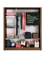 Guarda-roupa Casal 3 Portas Com Espelhos Rustic/Cinza