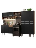 Armário De Cozinha Completa 261Cm Rustic/Preto
