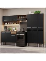Armário De Cozinha Completa 261Cm Rustic/Preto