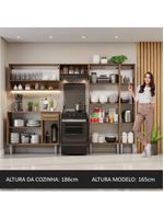 Armário De Cozinha Completa 261Cm Rustic/Preto