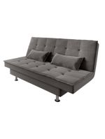 Sofá Cama 3 Lugares 1,84m Andradas Veludo Suede Cinza Mamflex Cinza