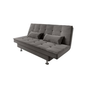 Sofá Cama 3 Lugares 1,84m Andradas Veludo Suede Cinza Mamflex Cinza
