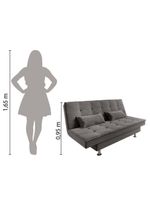 Sofá Cama 3 Lugares 1,84m Andradas Veludo Suede Cinza Mamflex Cinza
