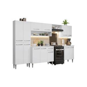 Armário De Cozinha Completa 293cm Emilly Madesa 02 Branco