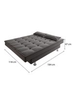 Sofá Cama 3 Lugares 1,84m Andradas Veludo Suede Cinza Mamflex Cinza