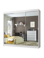 Guarda-roupa Casal Madesa Veneza 3 Portas De Correr De Espelhos Branco