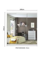 Guarda-roupa Casal Madesa Veneza 3 Portas De Correr De Espelhos Branco