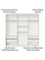 Guarda-roupa Casal Madesa Veneza 3 Portas De Correr De Espelhos Branco