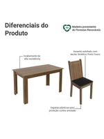 Conjunto Sala De Jantar Mesa Tampo De Madeira 6 Cadeiras Rustic Preto Analu Madesa