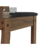 Conjunto Sala De Jantar Mesa Tampo De Madeira 6 Cadeiras Rustic Preto Analu Madesa