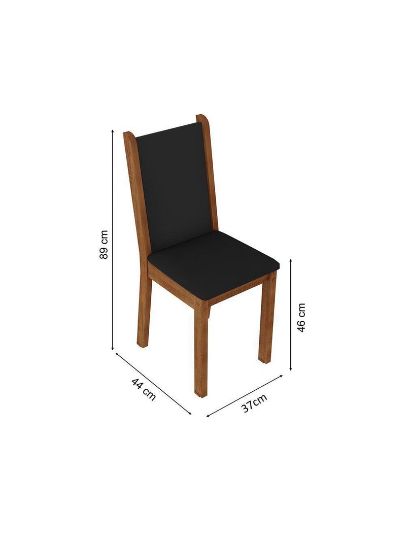 Conjunto Sala de Jantar Mesa Tampo de Madeira com 8 Cadeiras Marisa Madesa – Rustic/Preto