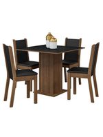 Conjunto Sala de Jantar Mesa com 4 Cadeiras Rustic/Preto – Briana Madesa