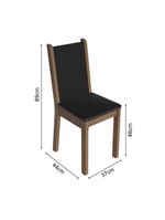 Conjunto Sala de Jantar Mesa com 4 Cadeiras Rustic/Preto – Briana Madesa