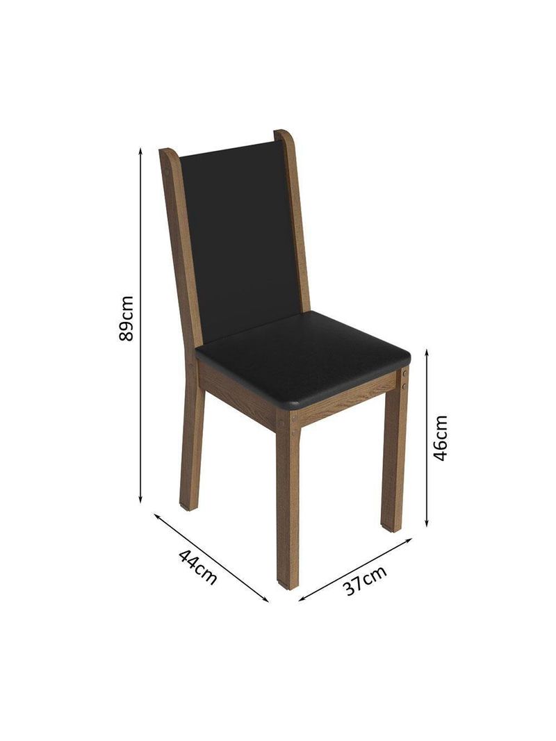 Conjunto Sala de Jantar Mesa com 4 Cadeiras Rustic/Preto – Briana Madesa
