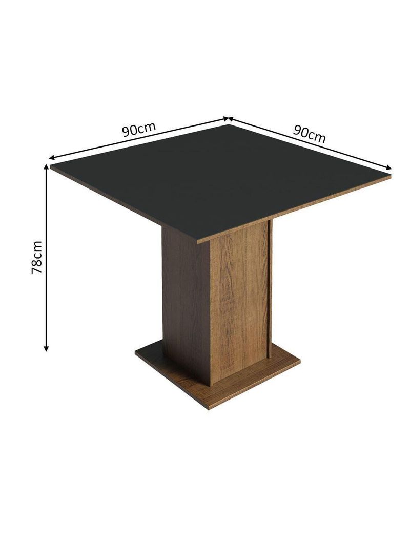 Conjunto Sala de Jantar Mesa com 4 Cadeiras Rustic/Preto – Briana Madesa