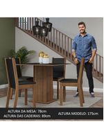 Conjunto Sala de Jantar Mesa com 4 Cadeiras Rustic/Preto – Briana Madesa