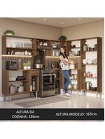 Armário De Cozinha Completa De Canto 417cm Rustic/Preto Emilly Madesa 02