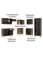 Armário De Cozinha Completa De Canto 417cm Rustic/Preto Emilly Madesa 02