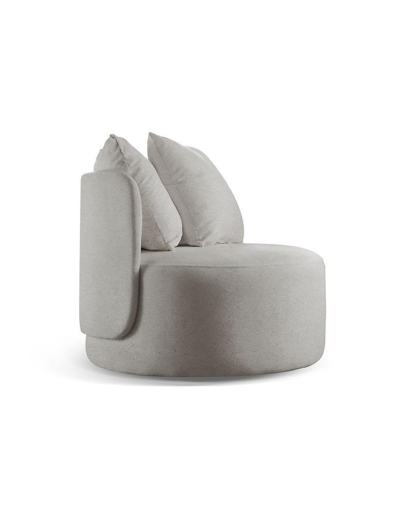 Poltrona Redonda Orgânica Moon linho Cinza 101