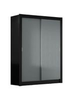 Guarda-roupa Solteiro 2 Portas Preto/Cinza Preto/Cinza