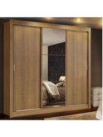 Guarda-Roupa Mônaco 3 Portas de Correr com 1 Espelho – Rustic | Madesa