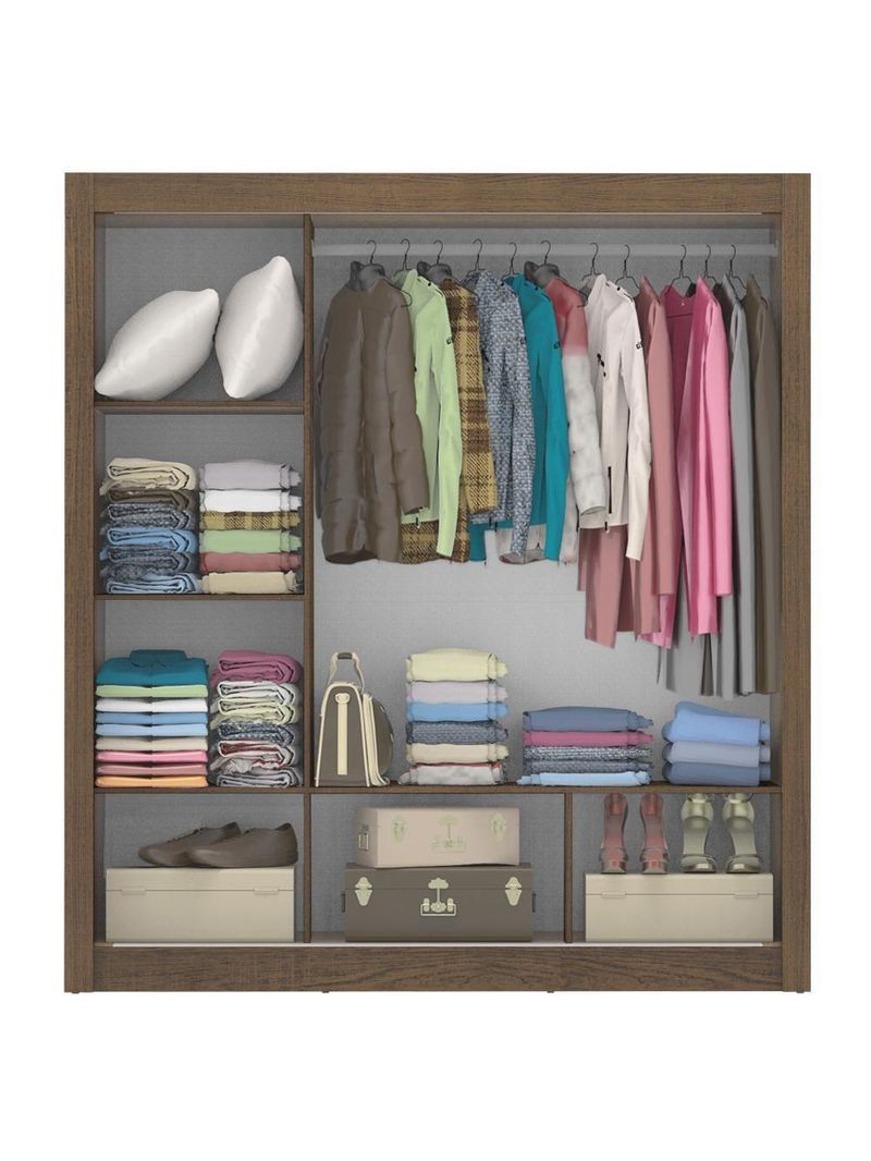 Guarda-Roupa Mônaco 3 Portas de Correr com 1 Espelho – Rustic | Madesa