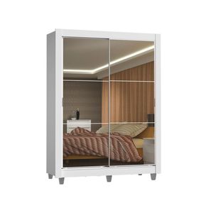 Guarda-roupa Solteiro Madesa Denver 2 Portas Correr Espelho