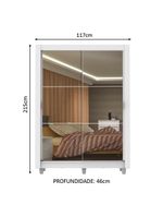 Guarda-roupa Solteiro Madesa Denver 2 Portas Correr Espelho