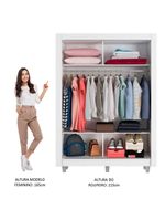 Guarda-roupa Solteiro Madesa Denver 2 Portas Correr Espelho