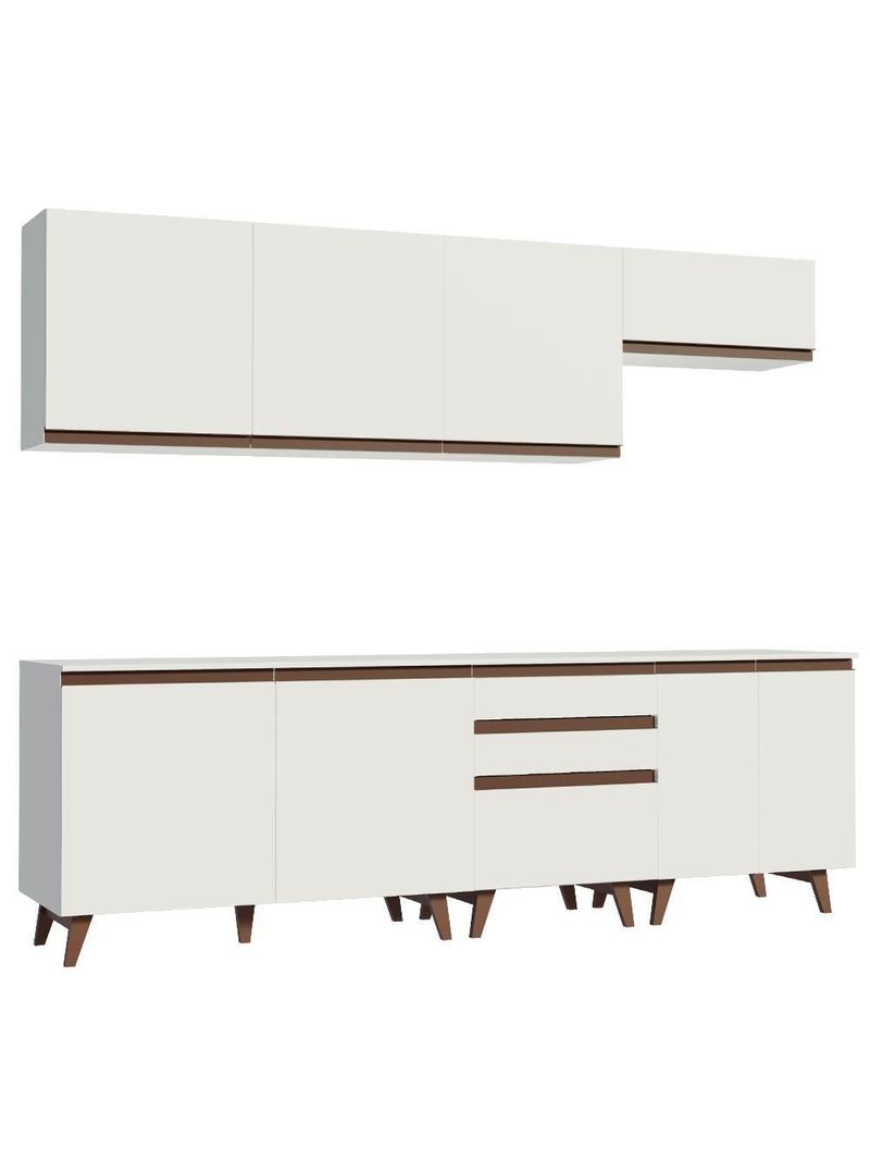 Cozinha Completa Reims com Armário e Balcão Branco Madesa