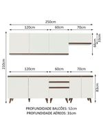 Cozinha Completa Reims com Armário e Balcão Branco Madesa