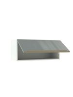 Armário Aéreo Lux 80cm 1 Porta Basculante Branco Cinza