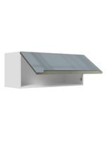 Armário Aéreo Lux 80cm 1 Porta Basculante Branco Cinza