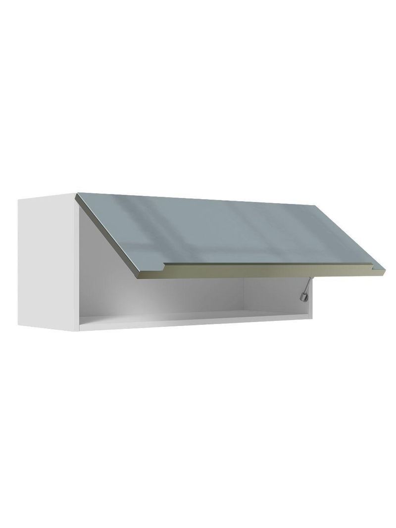 Armário Aéreo Lux 80cm 1 Porta Basculante Branco Cinza