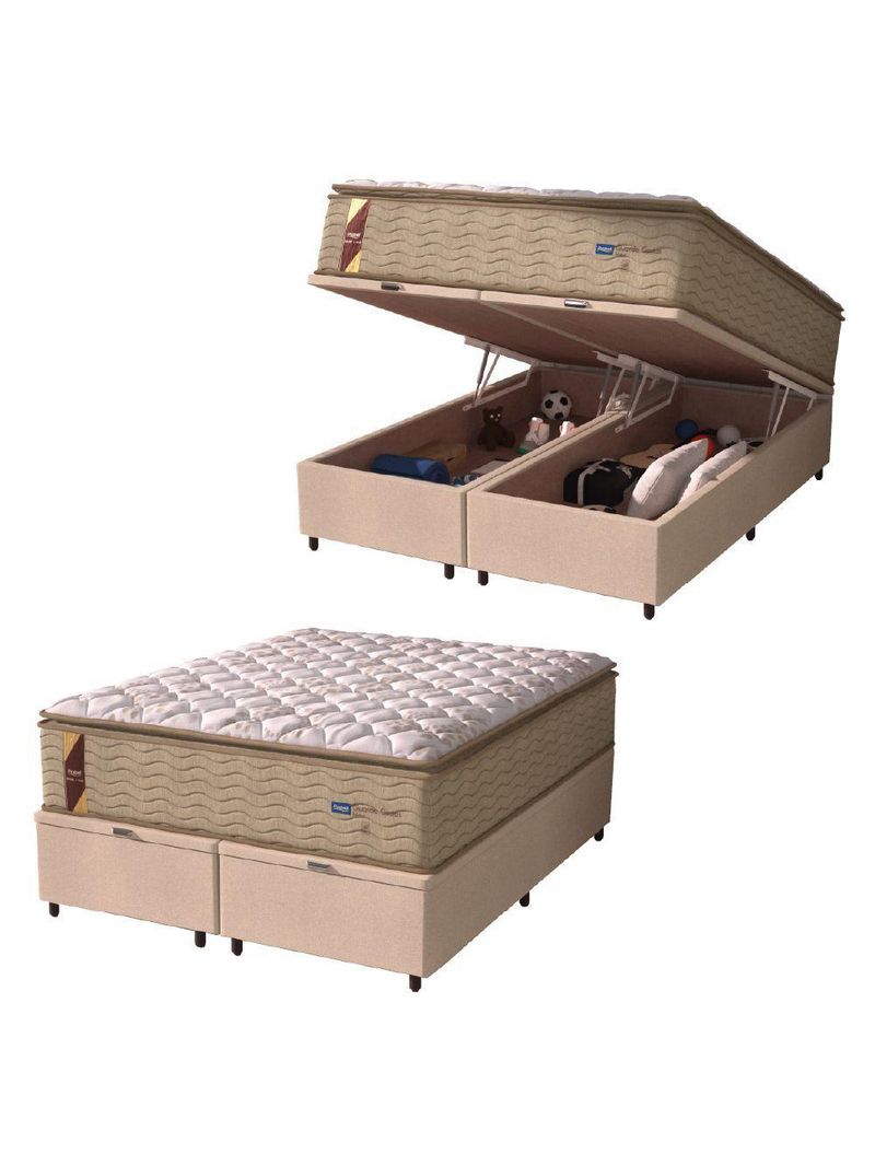 Cama Box Baú Colchão Queen Probel Molas Guarda Costas