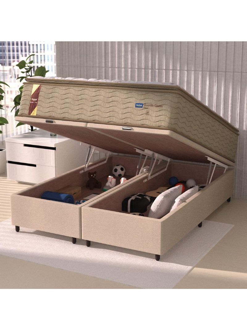 Cama Box Baú Colchão Queen Probel Molas Guarda Costas
