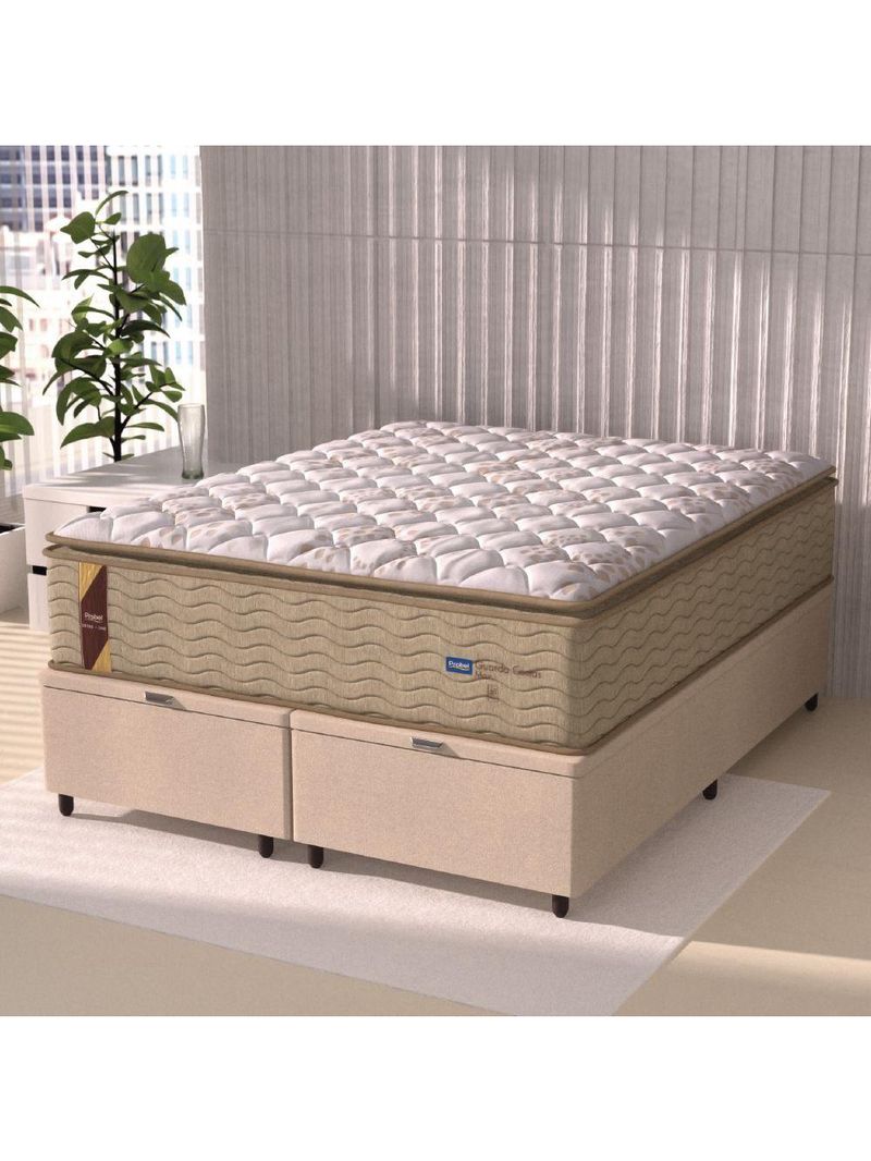 Cama Box Baú Colchão Queen Probel Molas Guarda Costas