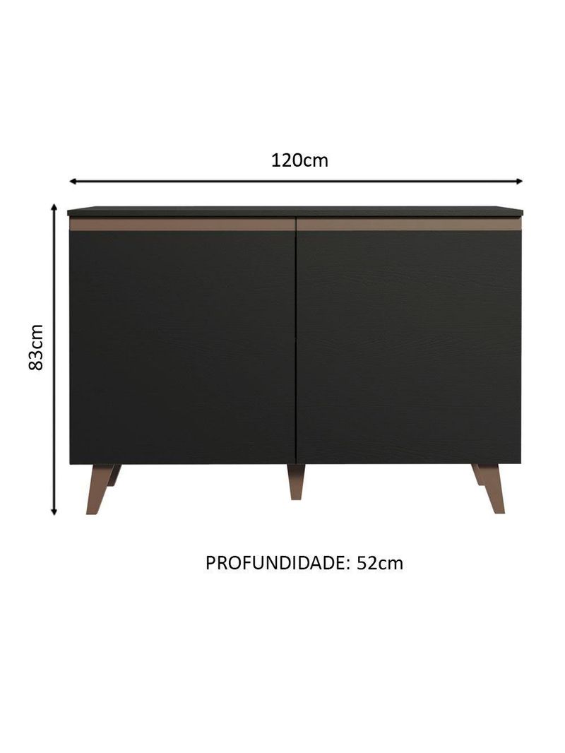Balcão de Pia Reims 2 Portas – Preto – Madesa