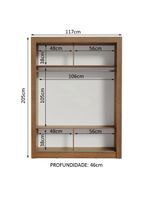 Guarda-roupa Solteiro 2 Portas Rustic/Cinza